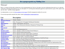 Tablet Screenshot of lists.opengeospatial.org